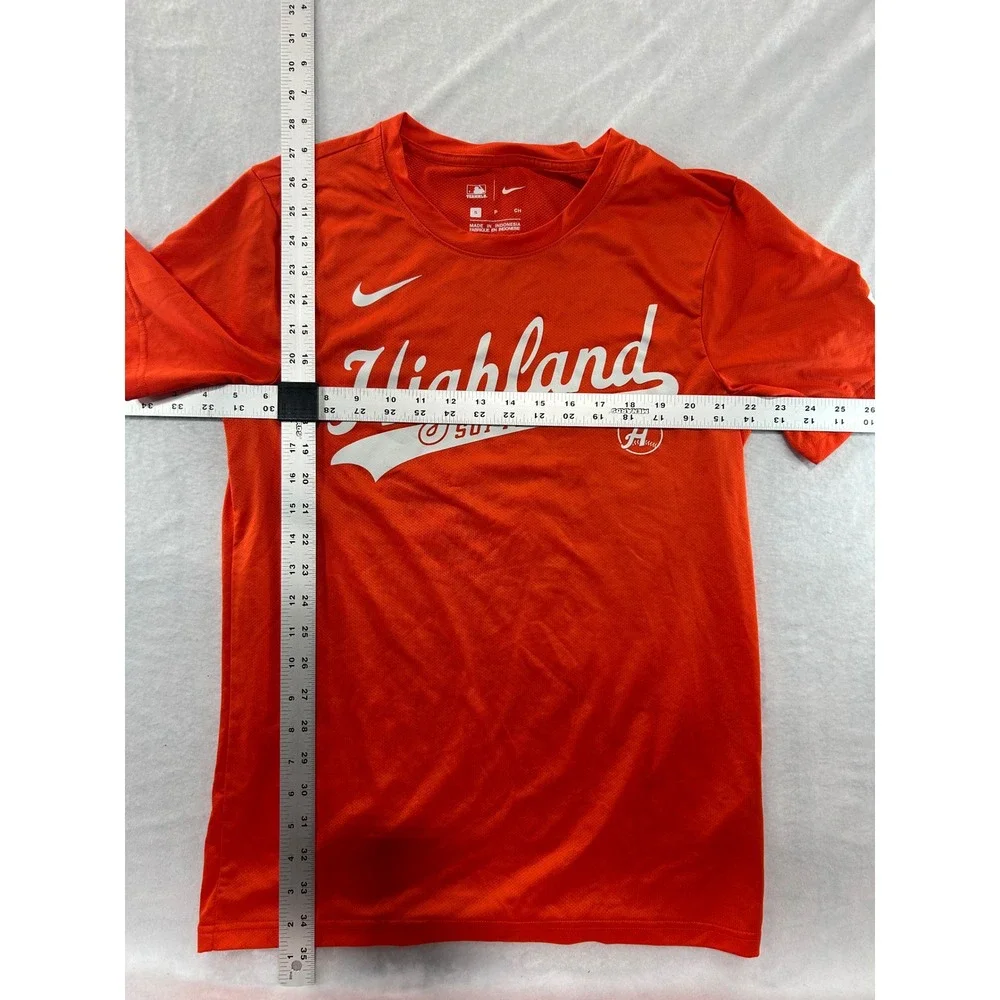 Nike Team MLB Highland Softball T-Shirt Orange Mens Small Short Sleeve #11 RBI